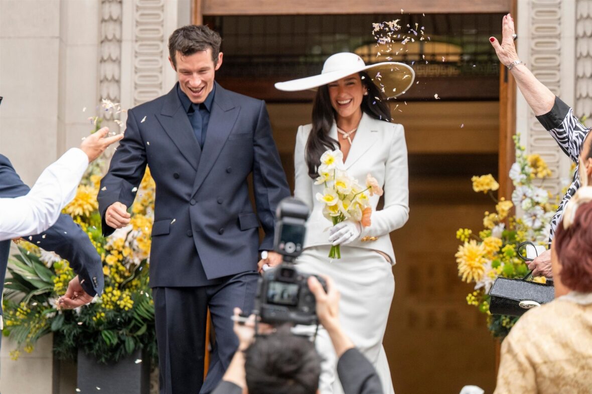 Dua Lipa and Callum Turner wedding photos